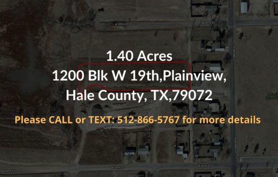 Contract For Sale – 1.40 acres in Hale County, TX