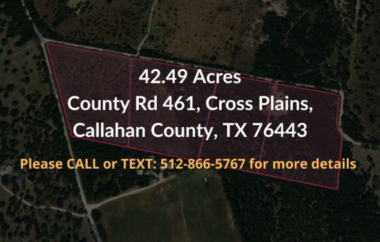 Contract For Sale – 42.49 acre lot available for sale. Callahan County, TX