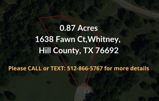 Contract For Sale – 0.87 acre in Hill County, TX