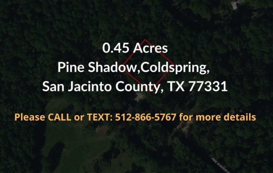 For Sale – 0.45 acre in San Jacinto County, TX