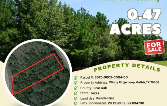 Contract for Sale – 0.47 acres in Live Oak County, Texas – $12,600