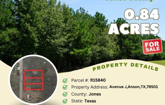 Contract for Sale – 0.84 acres in Jones County, Texas – $7,800