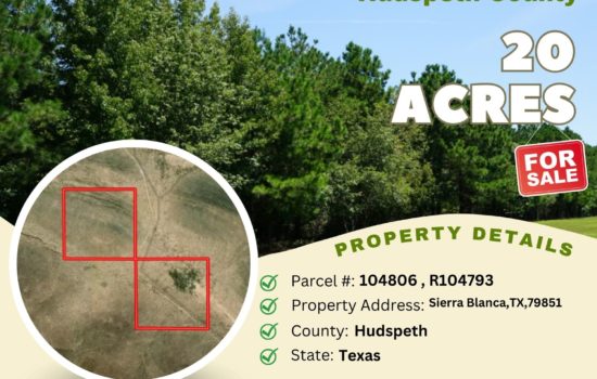 Contract for Sale – 20 acres in Hudspeth County, Texas – $5,800