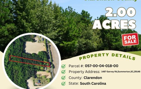 Contract for Sale – 2.00 acres in Clarendon County, South Carolina – $19,500