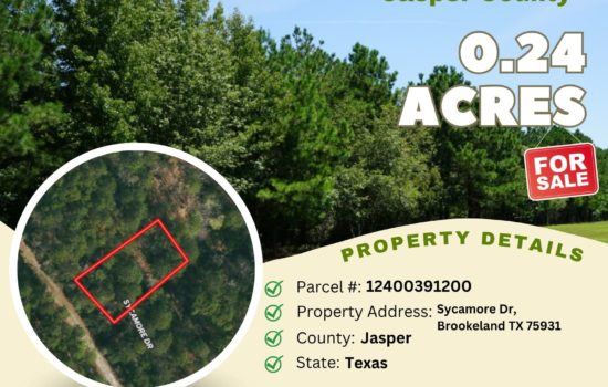 Contract for Sale – 0.24 acres in Jasper County, Texas – $4,990