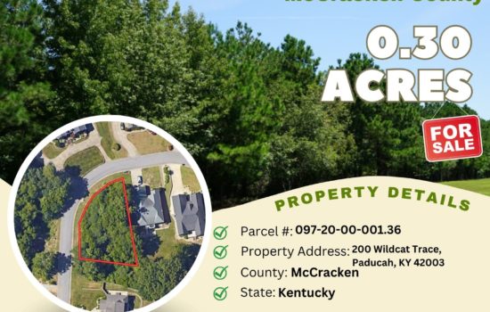 Contract for Sale – 0.30 acres in McCracken County, Kentucky – $19,500