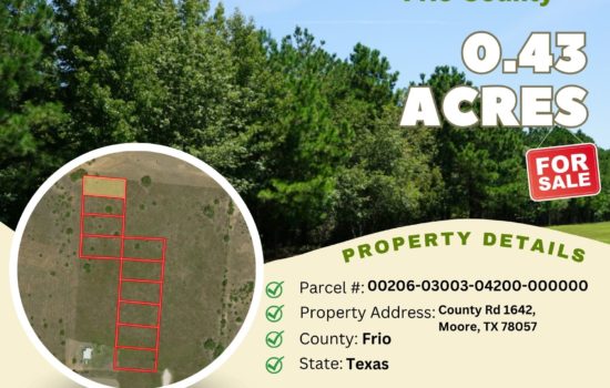 Contract for Sale – 0.43 acres in Frio County, Texas – $15,000 (Lot 45)