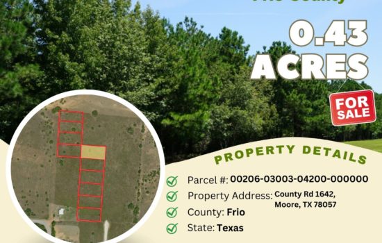 Contract for Sale – 0.43 acres in Frio County, Texas – $15,000 (Lot 51)