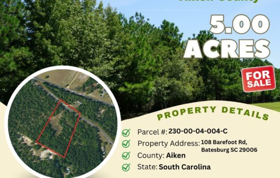 Contract for Sale – 5.00 acres in Aiken County, South Carolina – $44,900 (C)