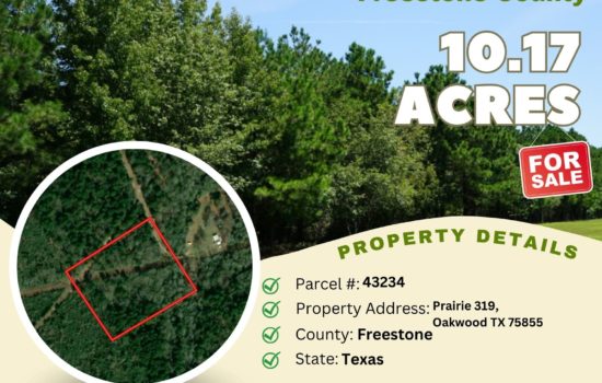 Contract for Sale – 10.17 acres in Freestone County, Texas – $107,900