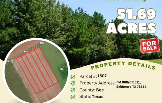 Contract for Sale – 51.69 acres in Bee County, Texas – $320,500