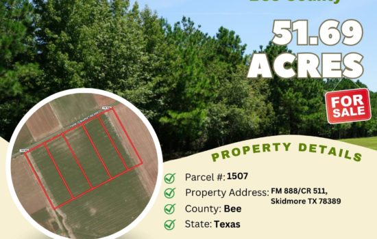 Contract for Sale – 51.69 acres in Bee County, Texas – $375,000