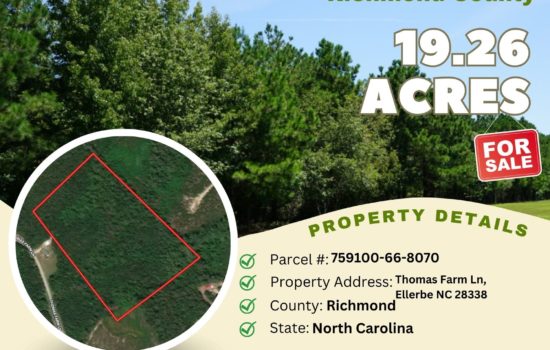 Contract for Sale – 19.26 acres in Richmond County, North Carolina – $34,900
