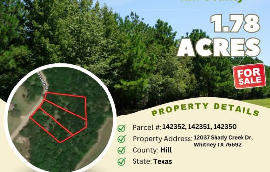 Contract for Sale – 1.78 acres in Hill County, Texas – $27,900