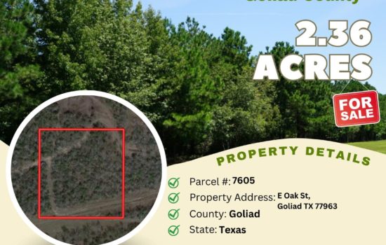 Contract for Sale – 2.36 acres in Goliad County, Texas – $24,900