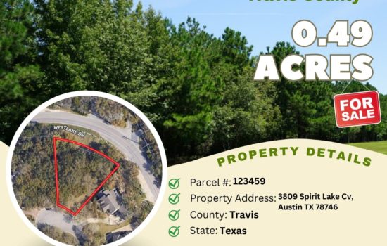 Contract for Sale – 0.49 acres in Travis County, Texas – $799,900