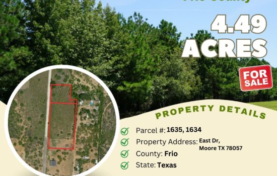 Contract for Sale – 4.49 acres in Frio County, Texas – $119,800