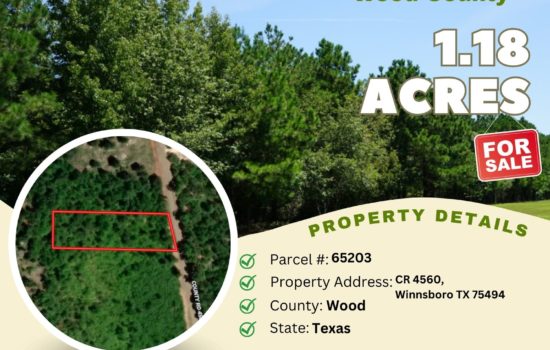 Contract for Sale – 1.18 acres in Wood County, Texas – $14,900