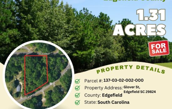 Contract for Sale – 1.31 acres in Edgefield County, South Carolina – $24,900