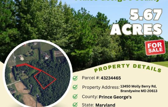 Contract for Sale – 5.67 acres in Prince George’s County, Maryland – $109,900