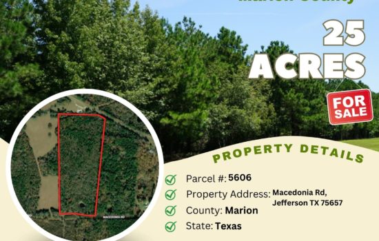 Contract for Sale – 25 acres in Marion County, Texas – $159,900