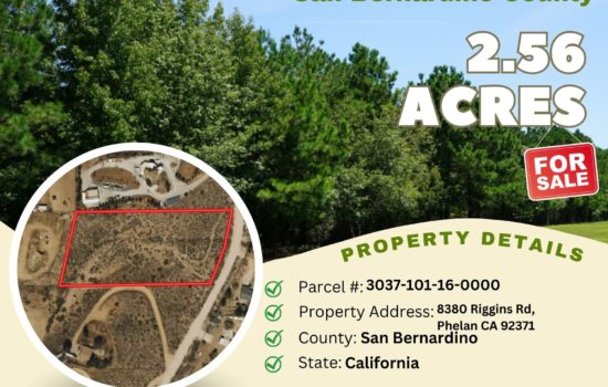 Contract for Sale – 2.56 acres in San Bernardino County, California – $54,900