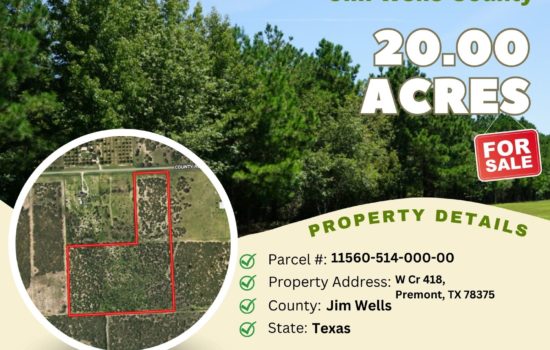 Contract for Sale – 20.00 acres in Jim Wells County, Texas – $79,900