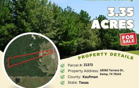 Contract for Sale – 3.35 acres in Kaufman County, Texas – $99,900