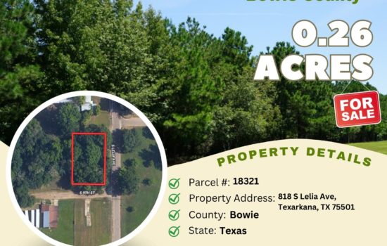 Contract for Sale – 0.26 acres in Bowie County, Texas – $5,500