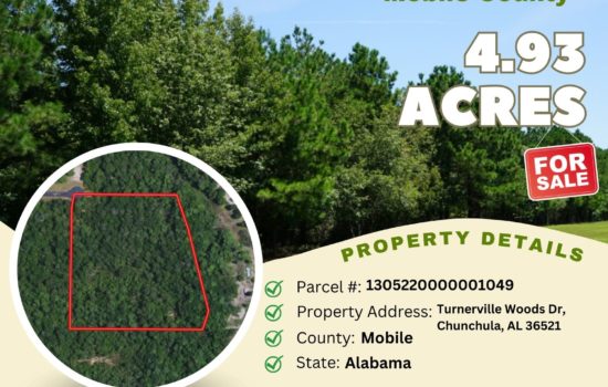 Contract for Sale – 4.93 acres in Mobile County, Alabama – $29,900