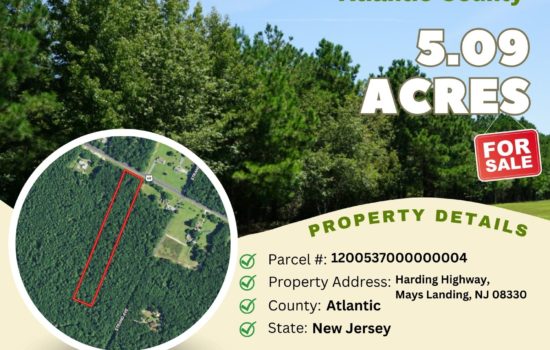 Contract for Sale – 5.09 acres in Atlantic County, New Jersey – $27,000