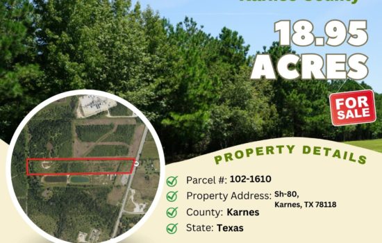 Contract for Sale – 18.95 acres in Karnes County, Texas – $169,900