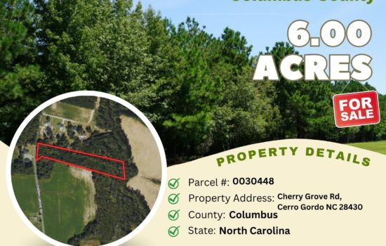 Contract for Sale – 6.00 acres in Columbus County, North Carolina – $28,900