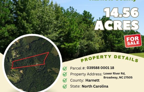 Contract for Sale – 14.56 acres in Harnett County, North Carolina – $69,900