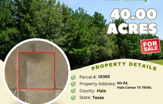 Contract for Sale – 40 acres in Hale County, Texas – $74,900