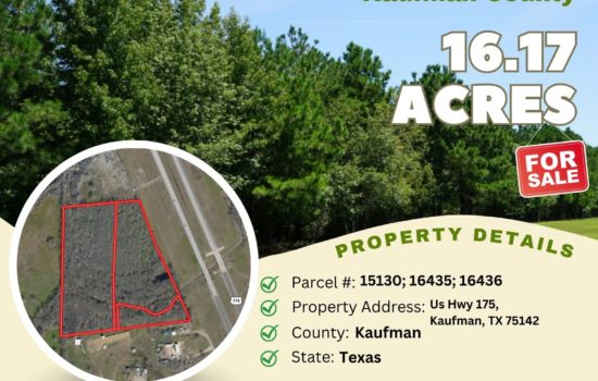 Contract for Sale – 16.17 acres in Kaufman County, Texas – $249,900