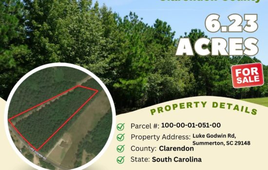 Contract for Sale – 6.23 acres in Clarendon County, South Carolina – $49,500