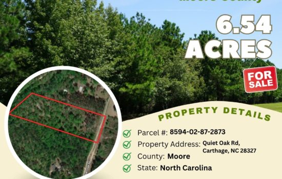Contract for Sale – 6.54 acres in Moore County, North Carolina – $139,500