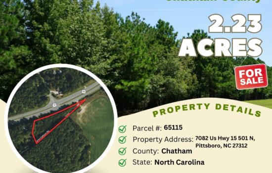 Contract for Sale – 2.23 acres in Chatham County, North Carolina – $79,900