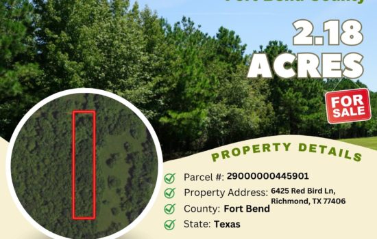 Contract for Sale – 2.18 acres in Fort Bend County, Texas – $159,900