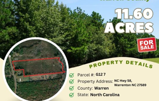 Contract for Sale – 11.60 acres in Warren County, North Carolina – $64,900