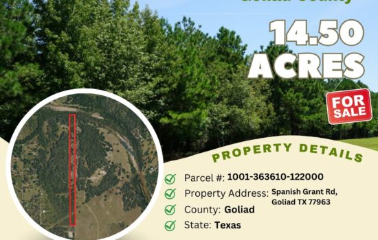 Contract for Sale – 14.50 acres in Goliad County, Texas – $79,500