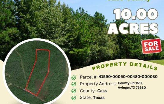 Contract for Sale – 10 acres in Cass County, Texas – $49,900