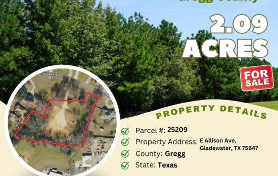 Contract for Sale – 2.09 acres in Gregg County, Texas – $24,900