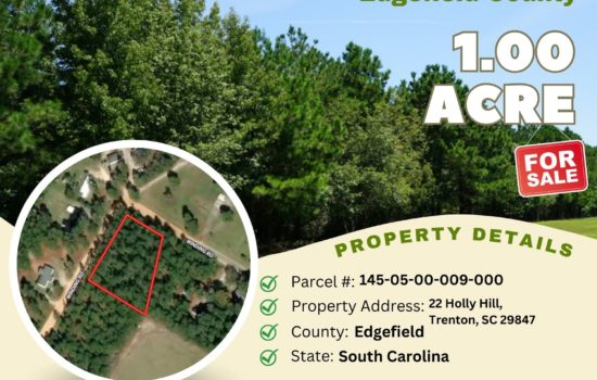 Contract for Sale – 1 acre in Edgefield County, South Carolina – $13,900