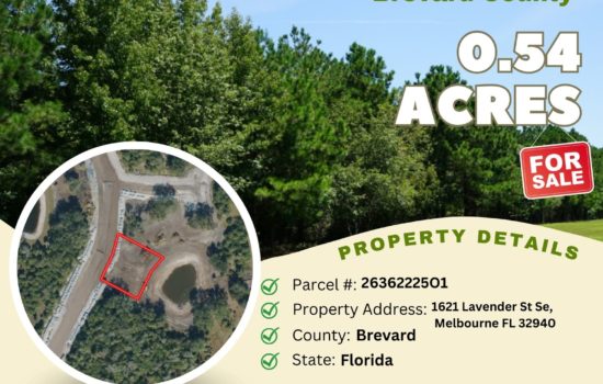 Contract for Sale – 0.54 acres in Brevard County, Florida – $269,900