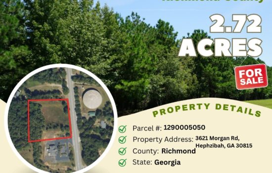 For Sale – 2.72 acres in Richmond County, Georgia – $57,800