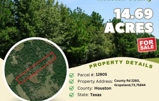 Contract for Sale – 14.69 acres in Houston County, Texas – $72,300