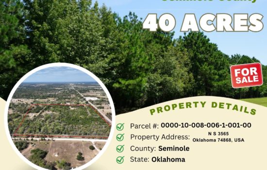 Contract for Sale – 40 acres in Seminole County, Oklahoma – $98,900