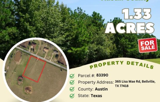 Contract for Sale – 1.33 acres in Austin County, Texas – $93,100